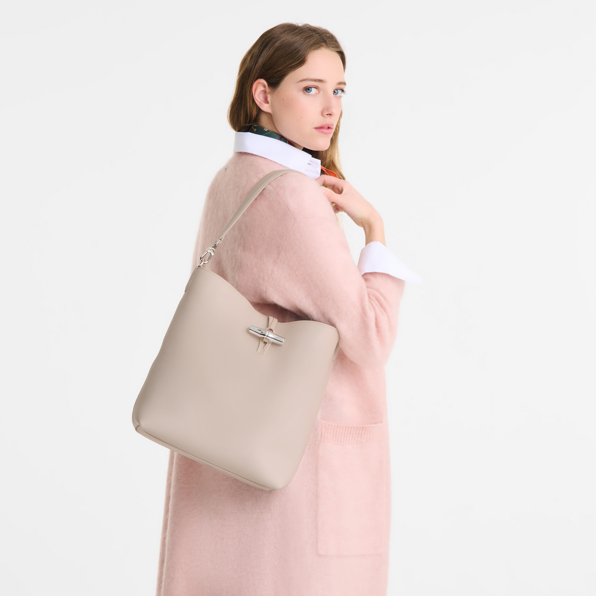 Longchamp Le Roseau M Hobo Bag - Paper