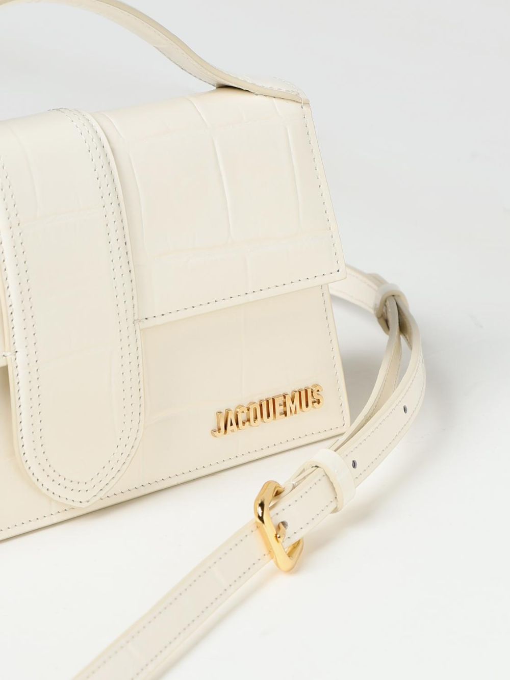 Jacquemus Le Grand Bambino - Ivory Croc-Embossed