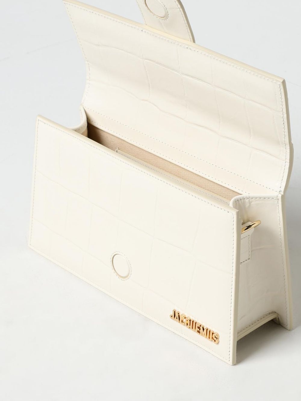 Jacquemus Le Grand Bambino - Ivory Croc-Embossed