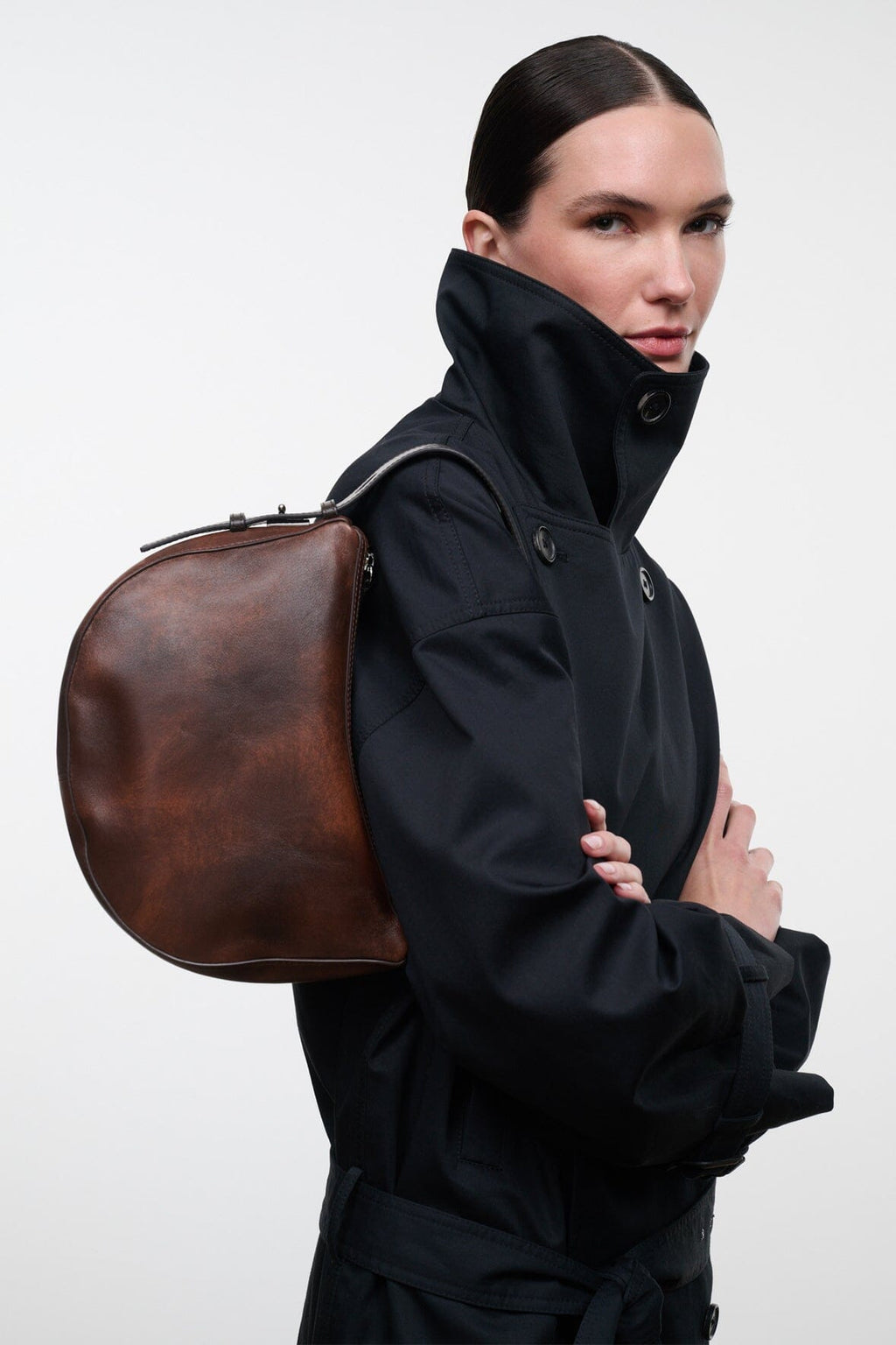 Staud Levi Bag - Espresso Distressed