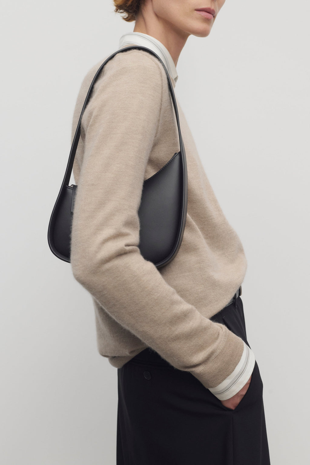 The Row Half Moon Bag - Black