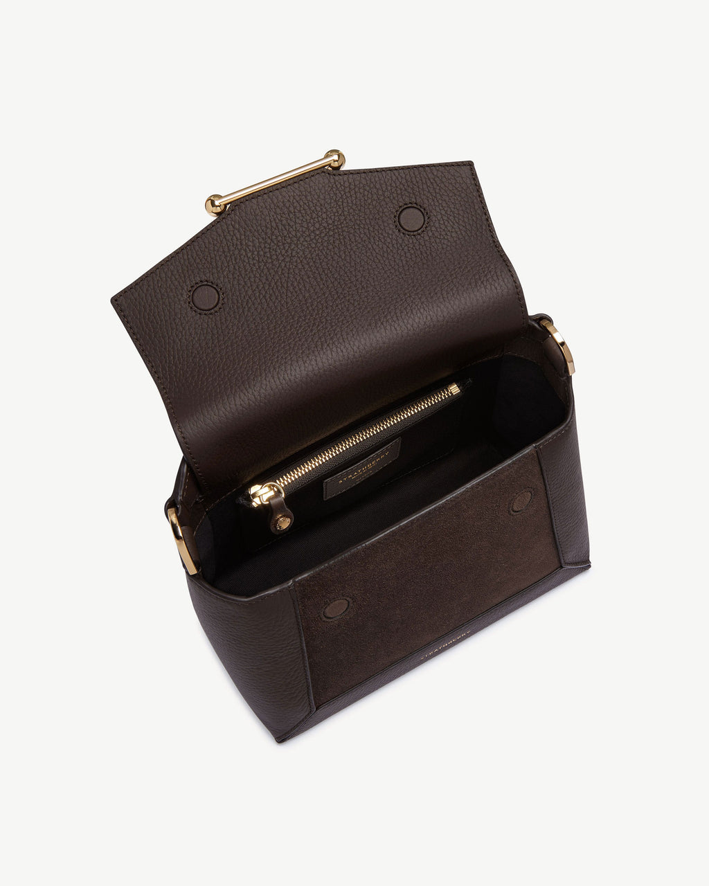 Strathberry Mosaic Bag - Dark Chocolate Suede / Leather
