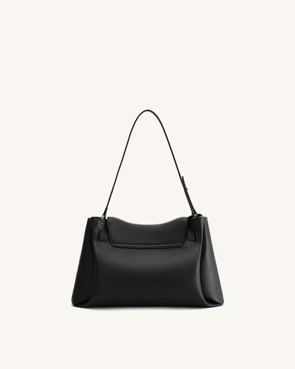 JW Pei Rhea Pebbled Double Buckle Shoulder Bag - Black