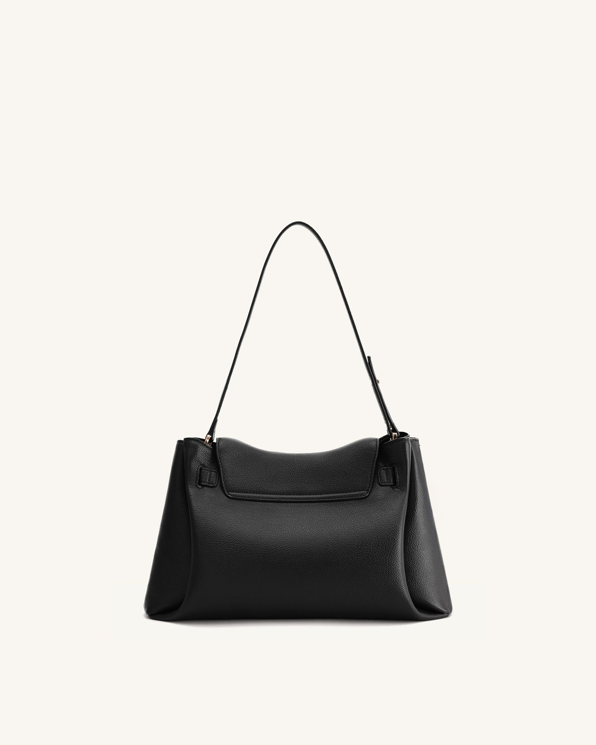 JW Pei Rhea Pebbled Double Buckle Shoulder Bag - Black