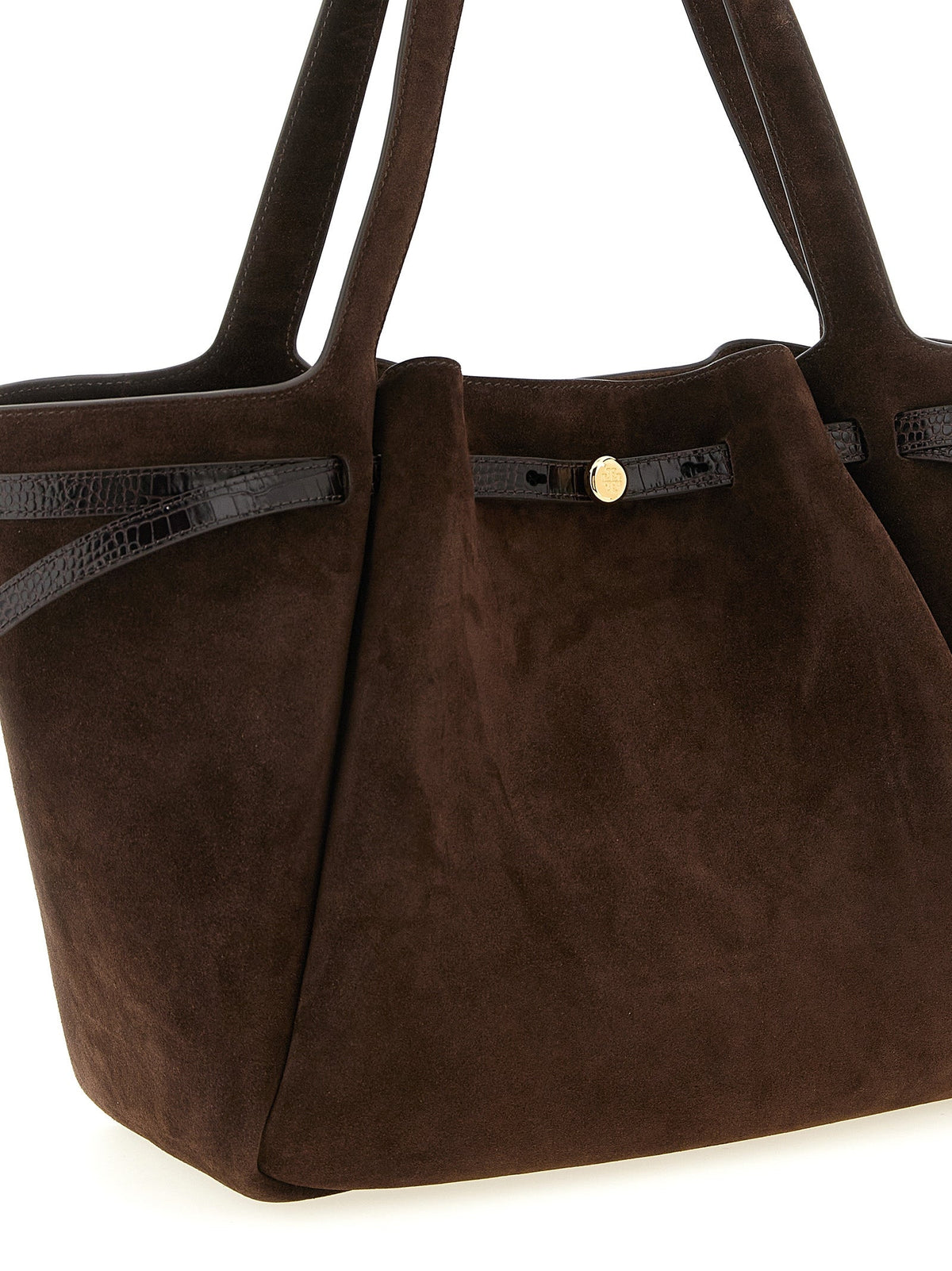 Tory Burch Romy Large Tote - Brown Suede