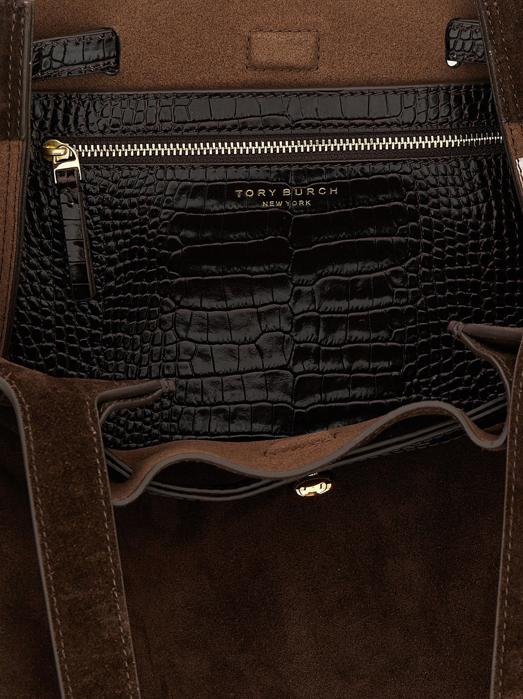 Tory Burch Romy Large Tote - Brown Suede