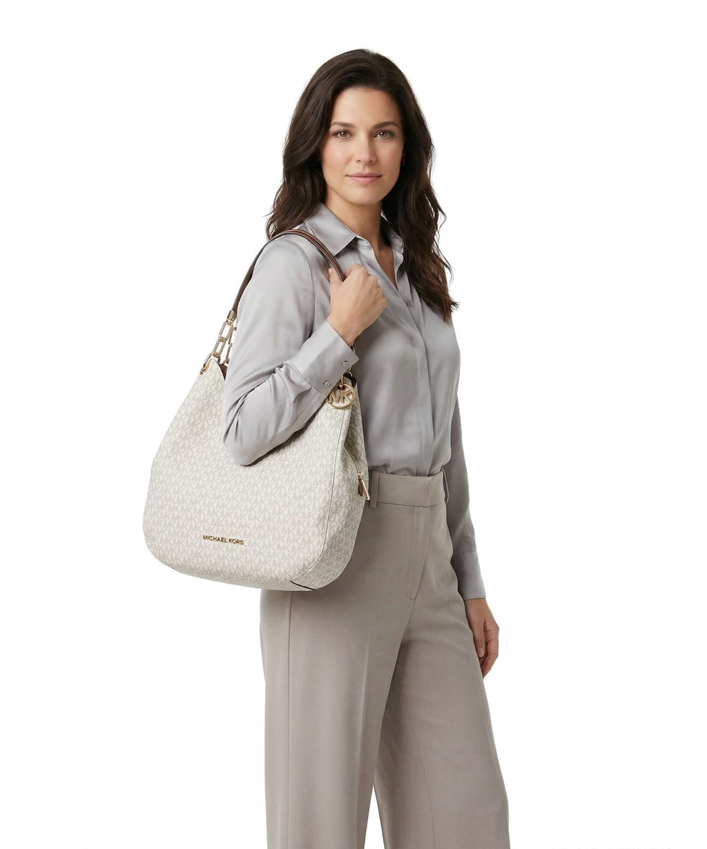 Michael Kors Lillie Hobo Bag - Vanilla / Acorn
