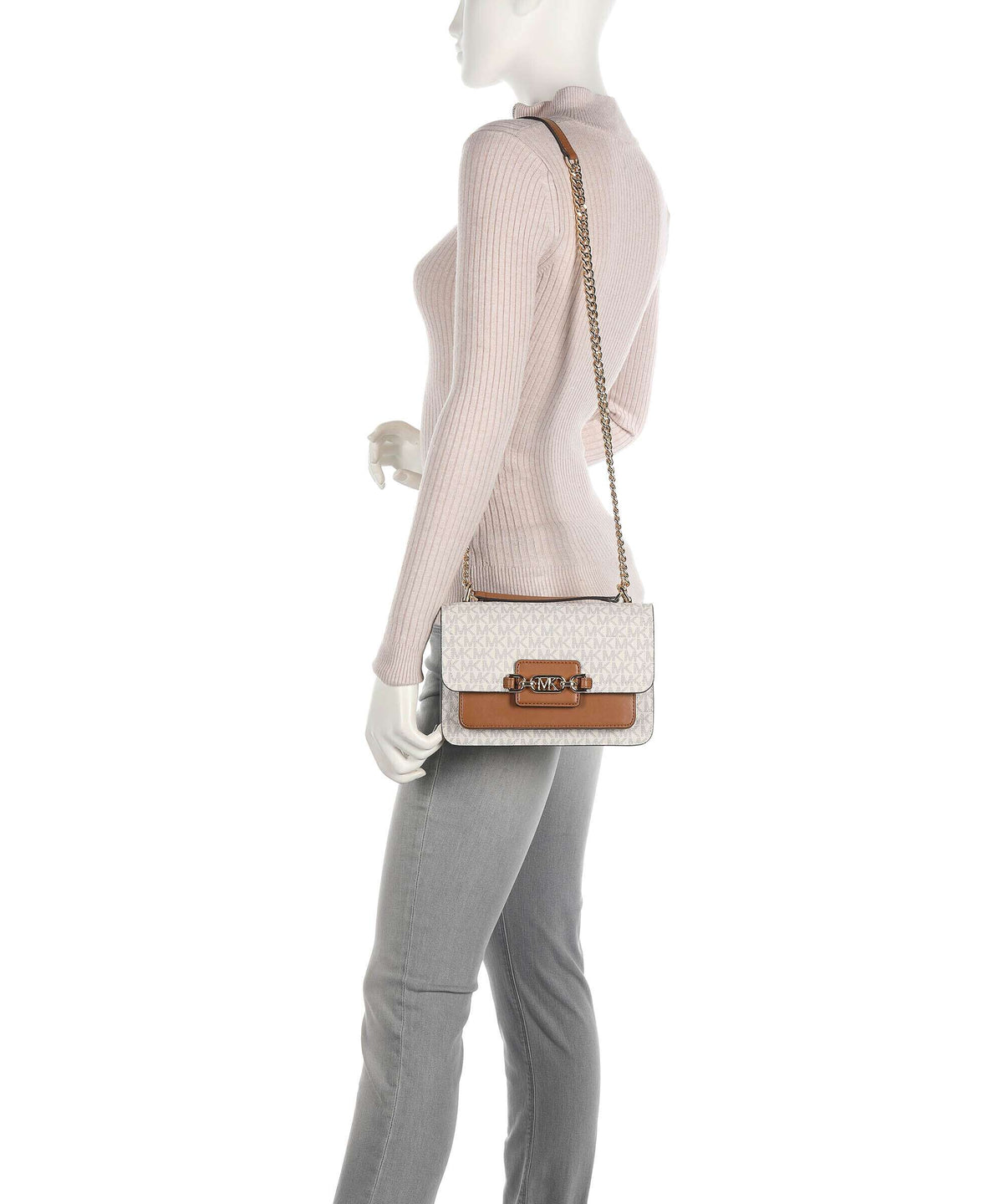 Michael Kors Heather Shoulder Bag - Vanilla / Acorn