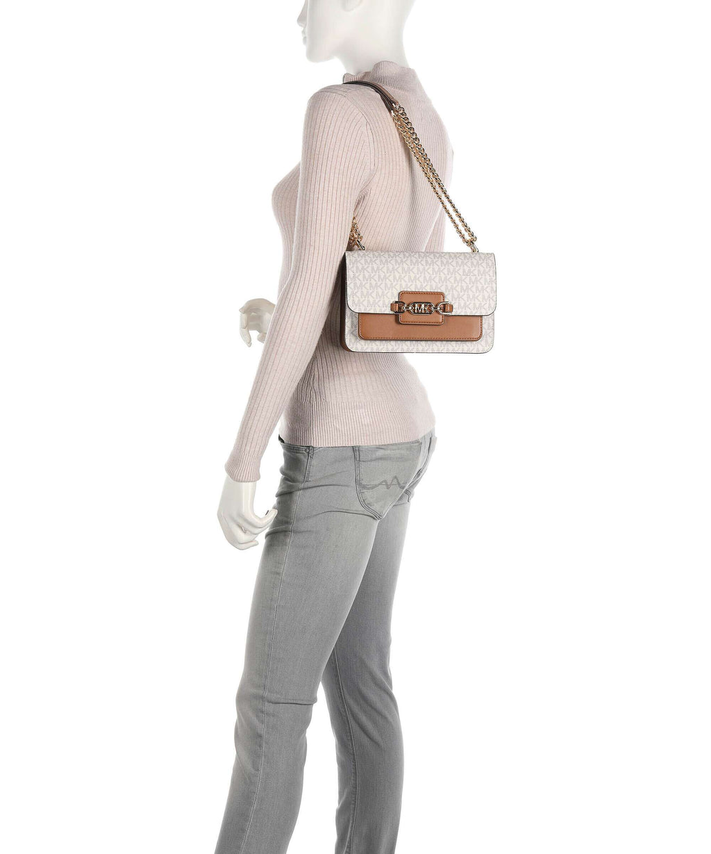 Michael Kors Heather Shoulder Bag - Vanilla / Acorn
