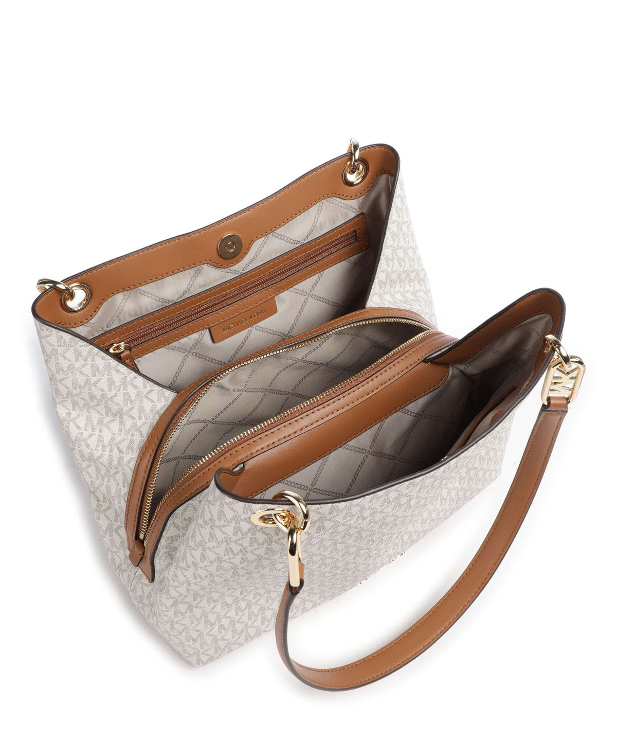 Michael Kors Kensington Hobo Bag - Vanilla / Acorn