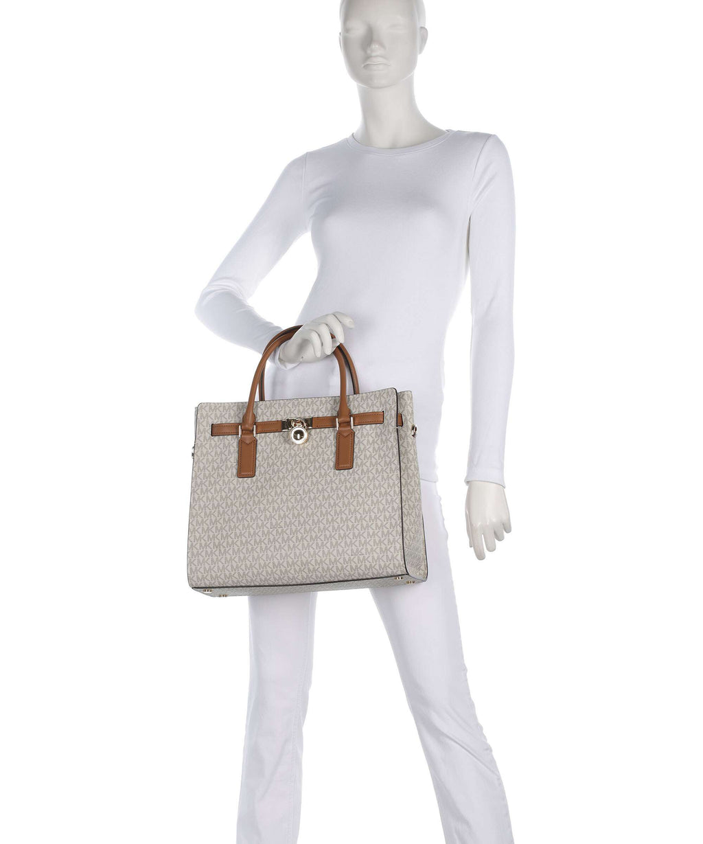 Michael Kors Hamilton Moderne Large Handbag - Vanilla / Acorn