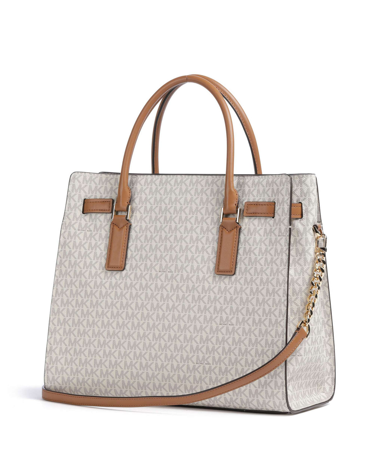 Michael Kors Hamilton Moderne Large Handbag - Vanilla / Acorn