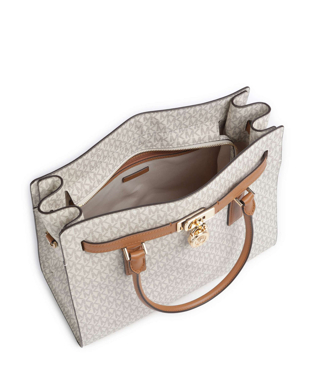 Michael Kors Hamilton Moderne Large Handbag - Vanilla / Acorn