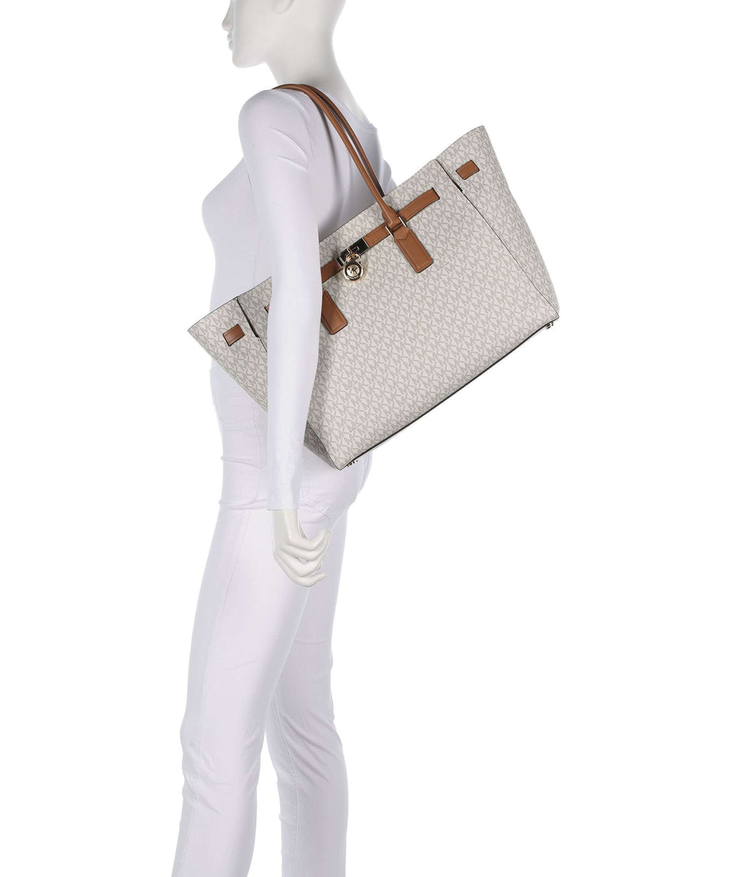Michael Kors Hamilton Moderne Large Tote Bag - Vanilla / Acorn