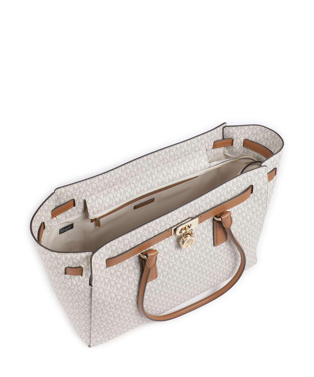 Michael Kors Hamilton Moderne Large Tote Bag - Vanilla / Acorn