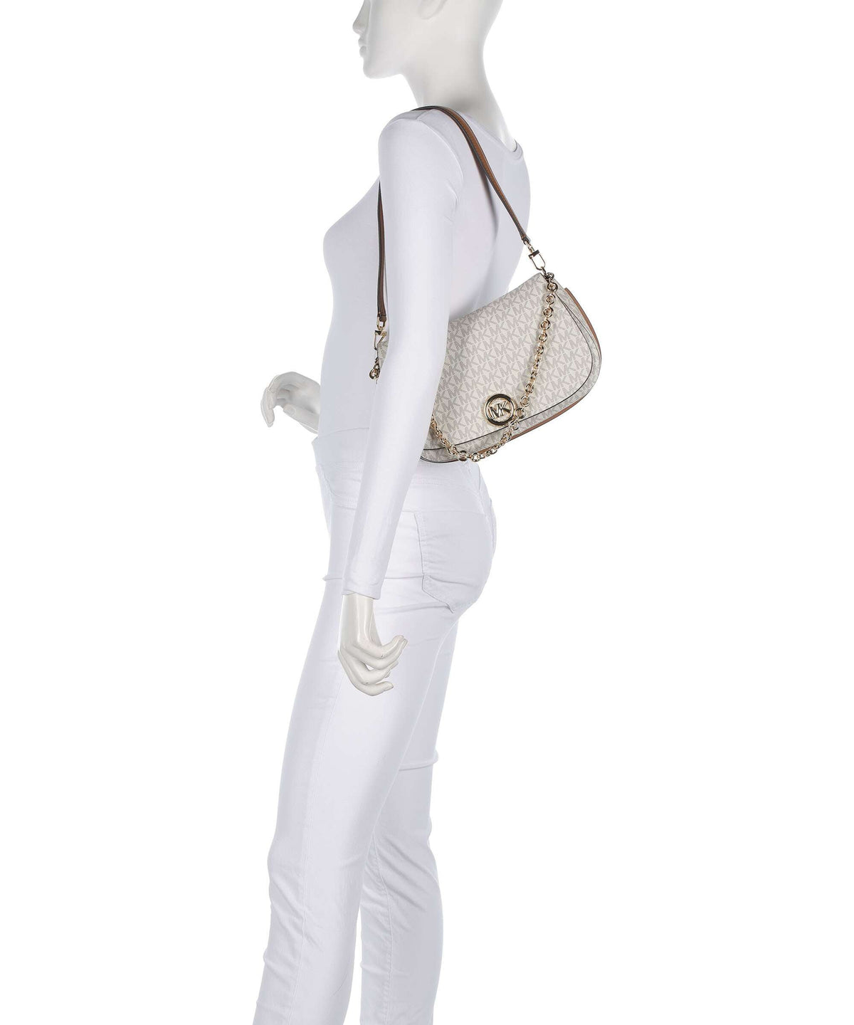 Michael Kors Nolita Medium Shoulder Bag - Vanilla / Acorn