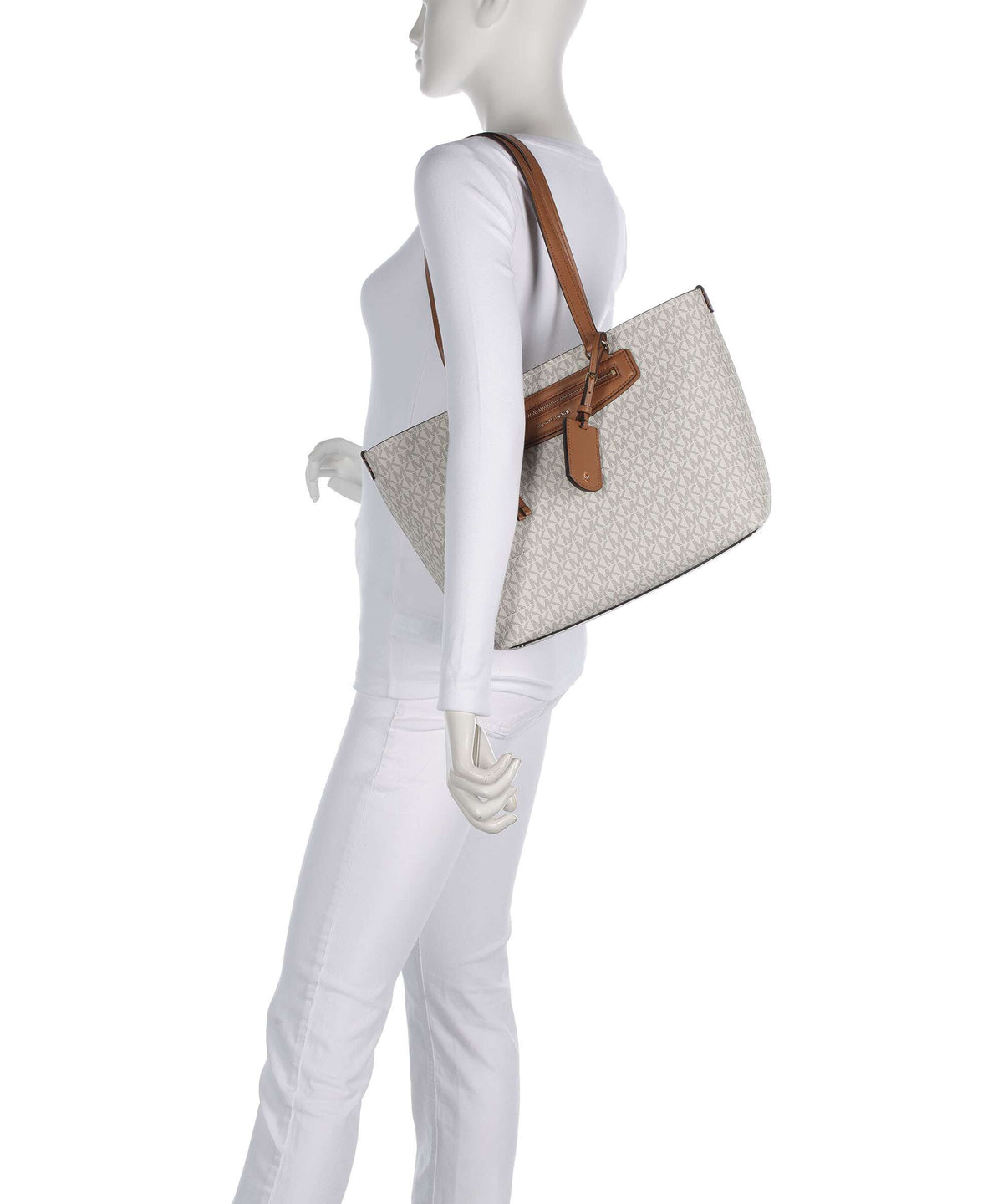 Michael Kors Jet Set Travel Medium Tote Bag - Vanilla / Acorn