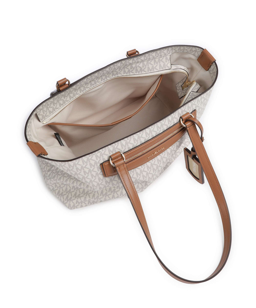Michael Kors Jet Set Travel Medium Tote Bag - Vanilla / Acorn