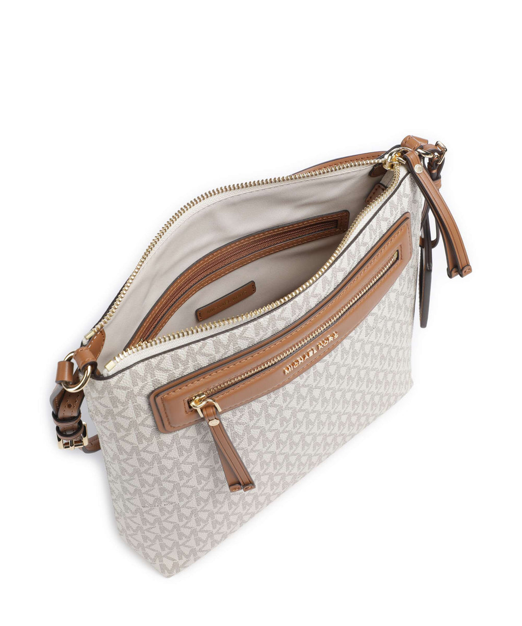 Michael Kors Jet Set Travel Large Crossbody Bag - Vanilla / Acorn