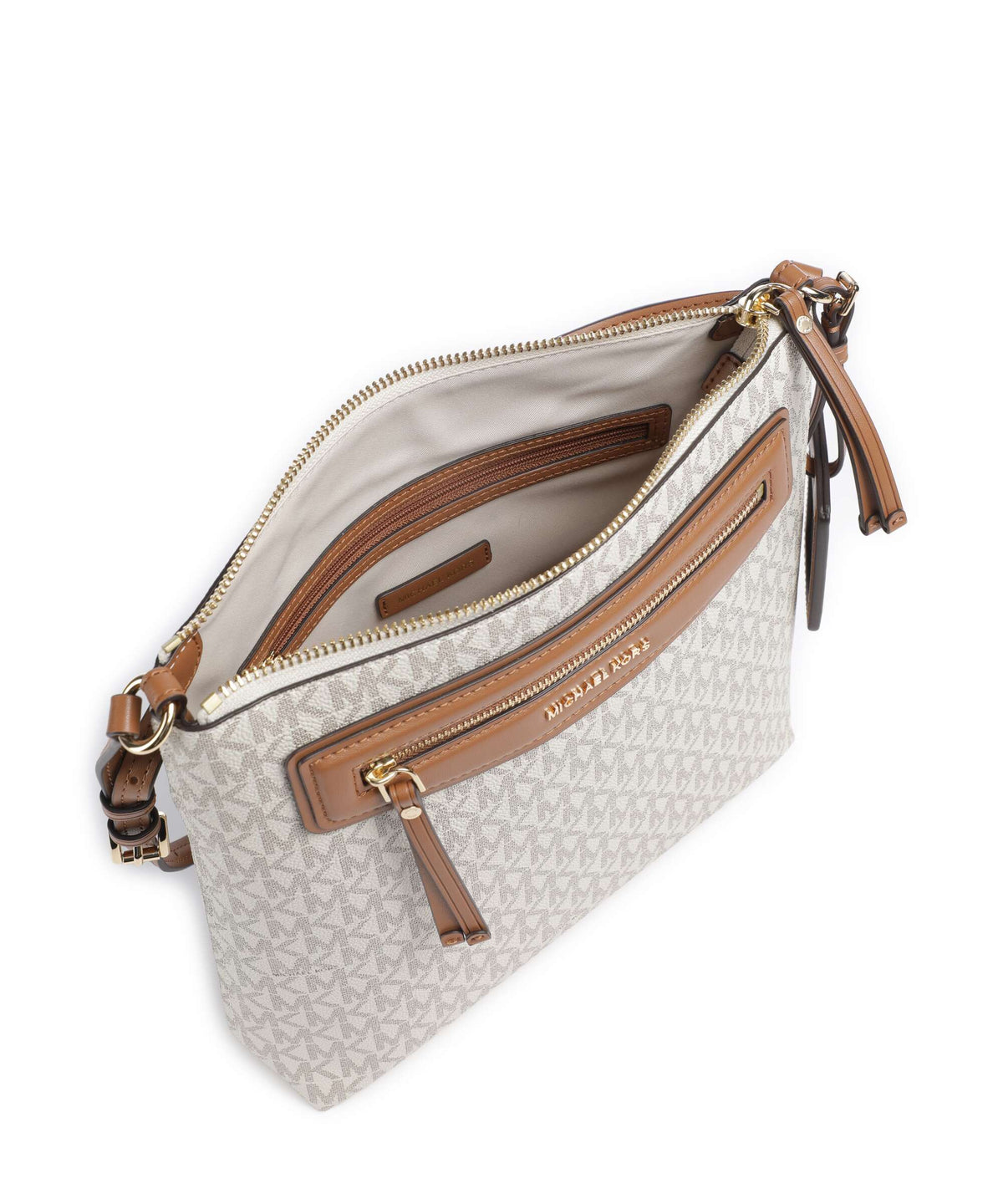 Michael Kors Jet Set Travel Large Crossbody Bag - Vanilla / Acorn