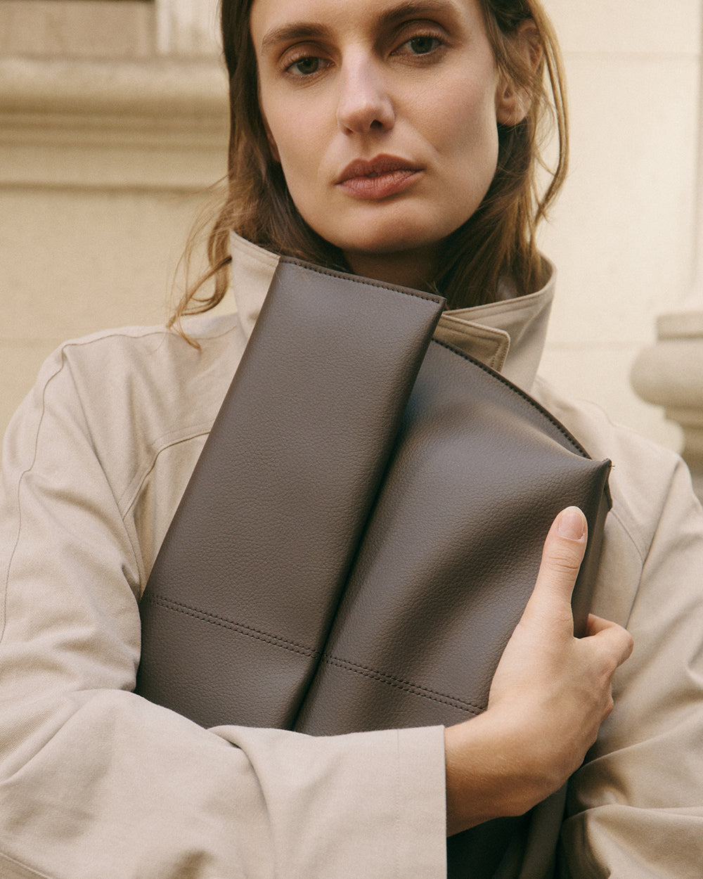 Freja New York Seamed Clutch - Espresso