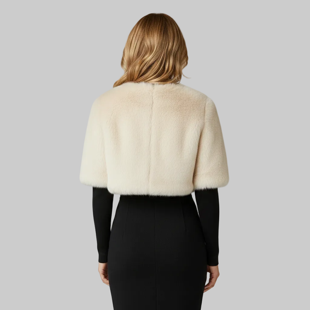 Veste boléro courte en fausse fourrure