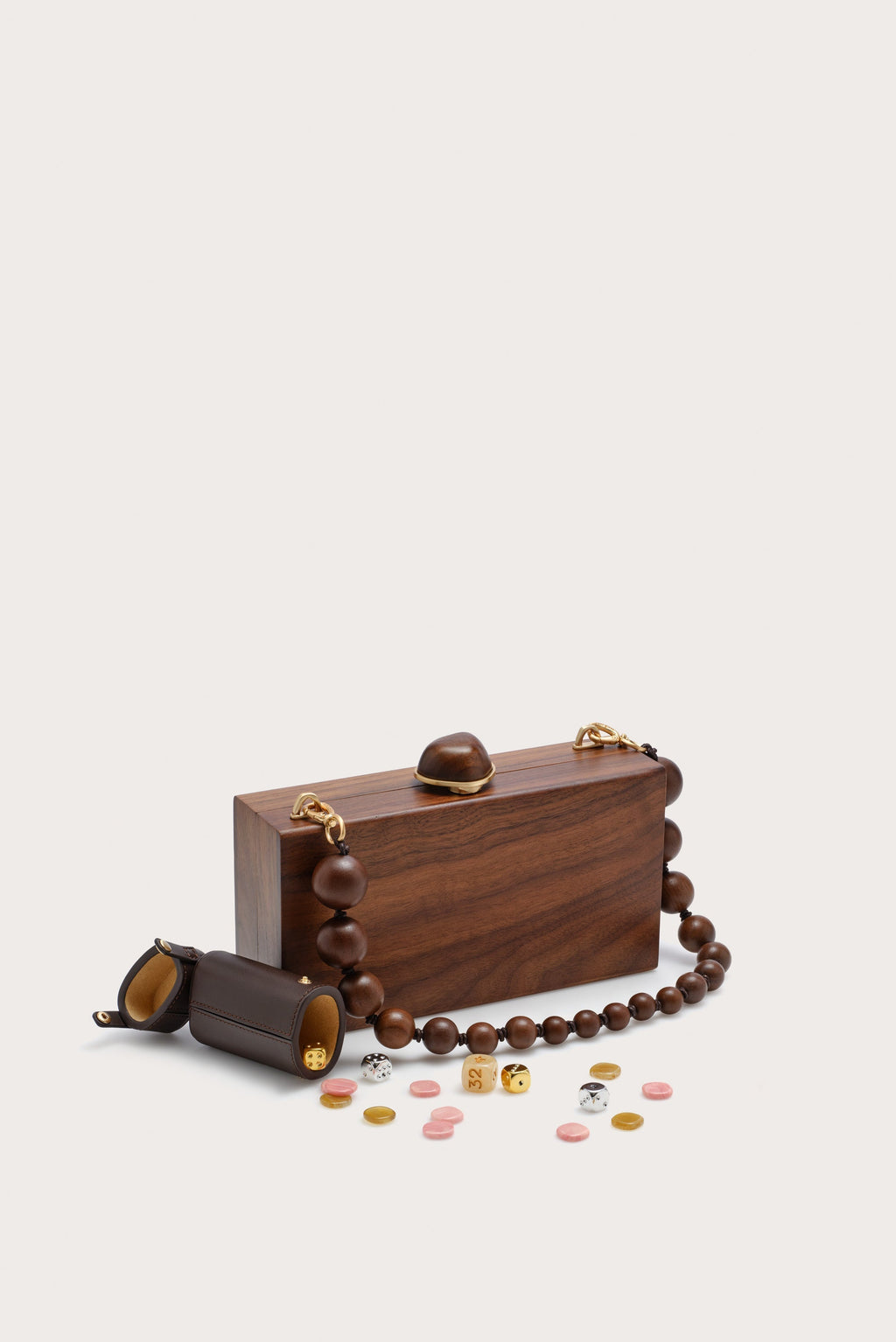 Cult Gaia The Backgammon Clutch - Walnut