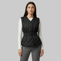 Gilet matelassé à ceinture et motif losanges