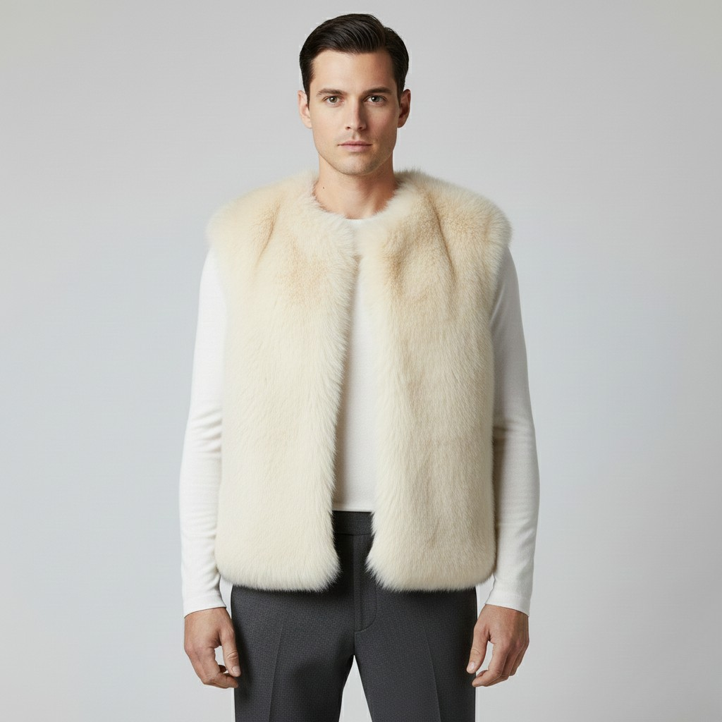 Gilet sans manches en fausse fourrure