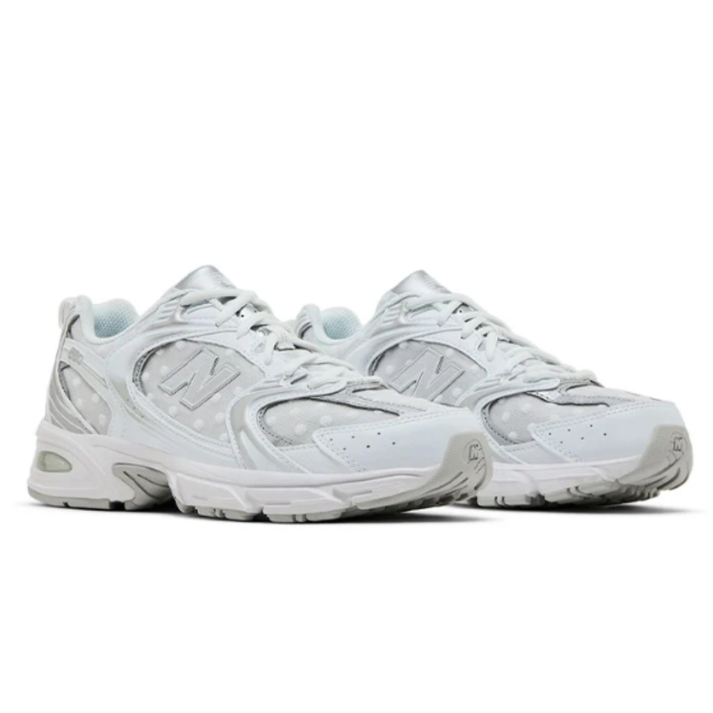 New Balance 530 - White / Silver Polka Dots