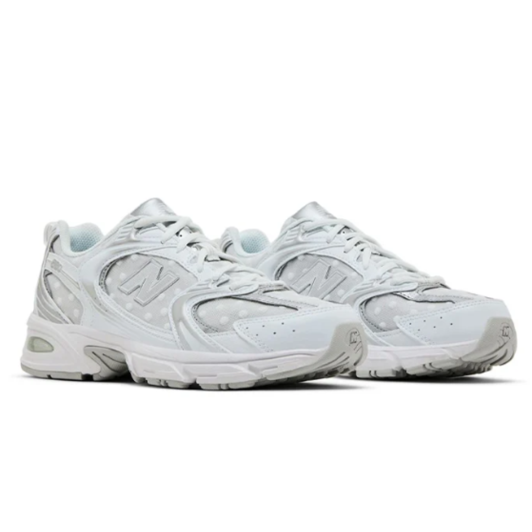 New Balance 530 - White / Silver Polka Dots