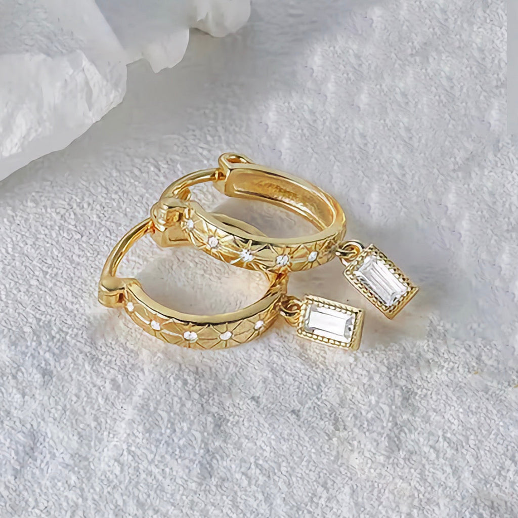 Créoles Cassidy en argent à diamants pour femme