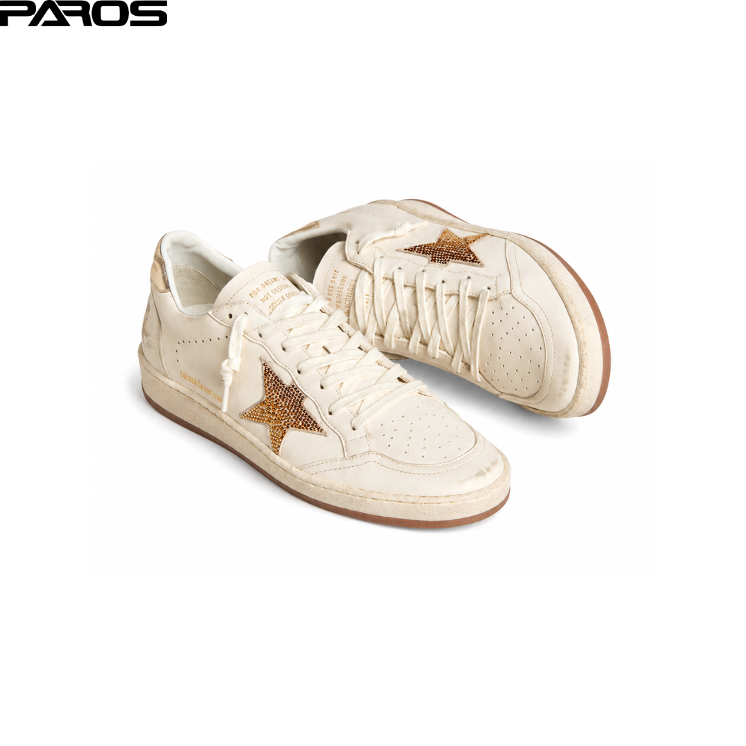 Golden Goose Ball-Star - White / Crystal / Gold