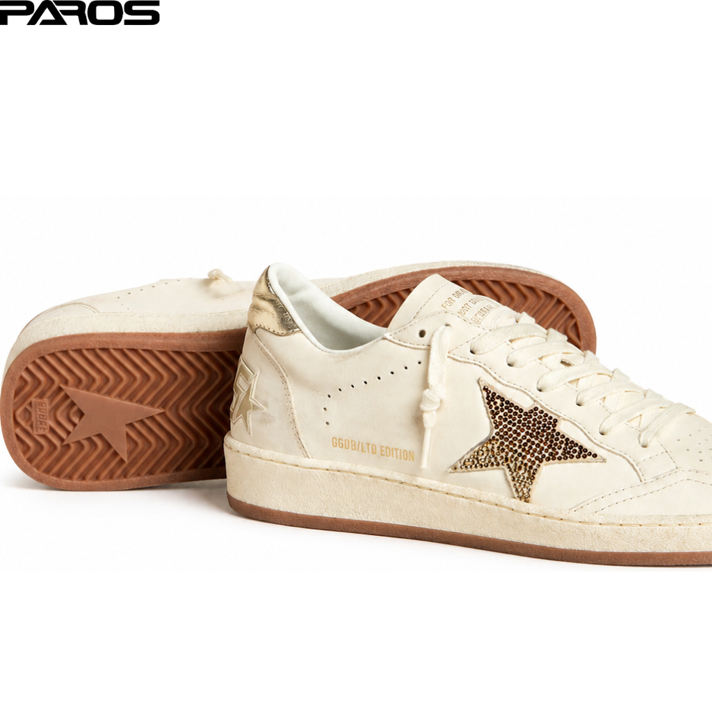 Golden Goose Ball-Star - White / Crystal / Gold