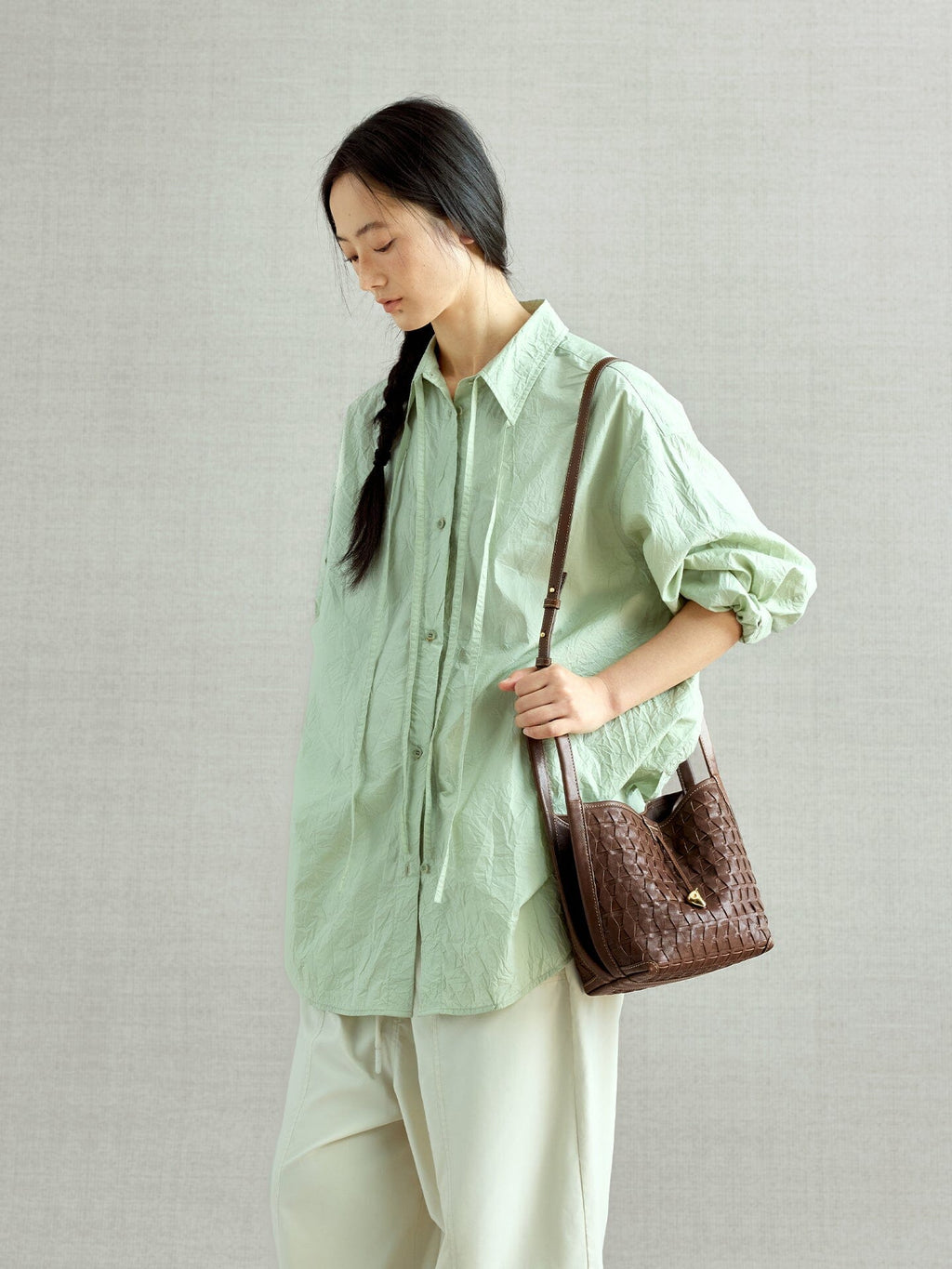 Songmont Lattice Bucket Bag - Onyx