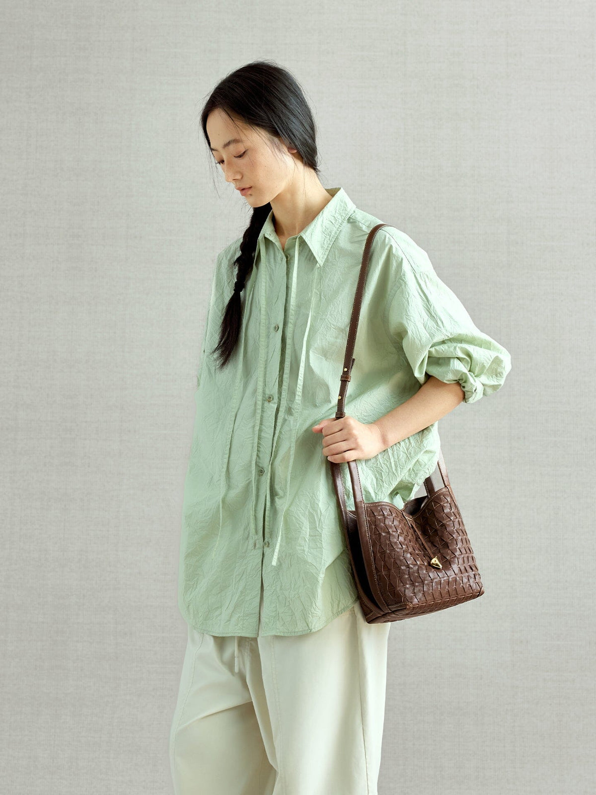 Songmont Lattice Bucket Bag - Onyx