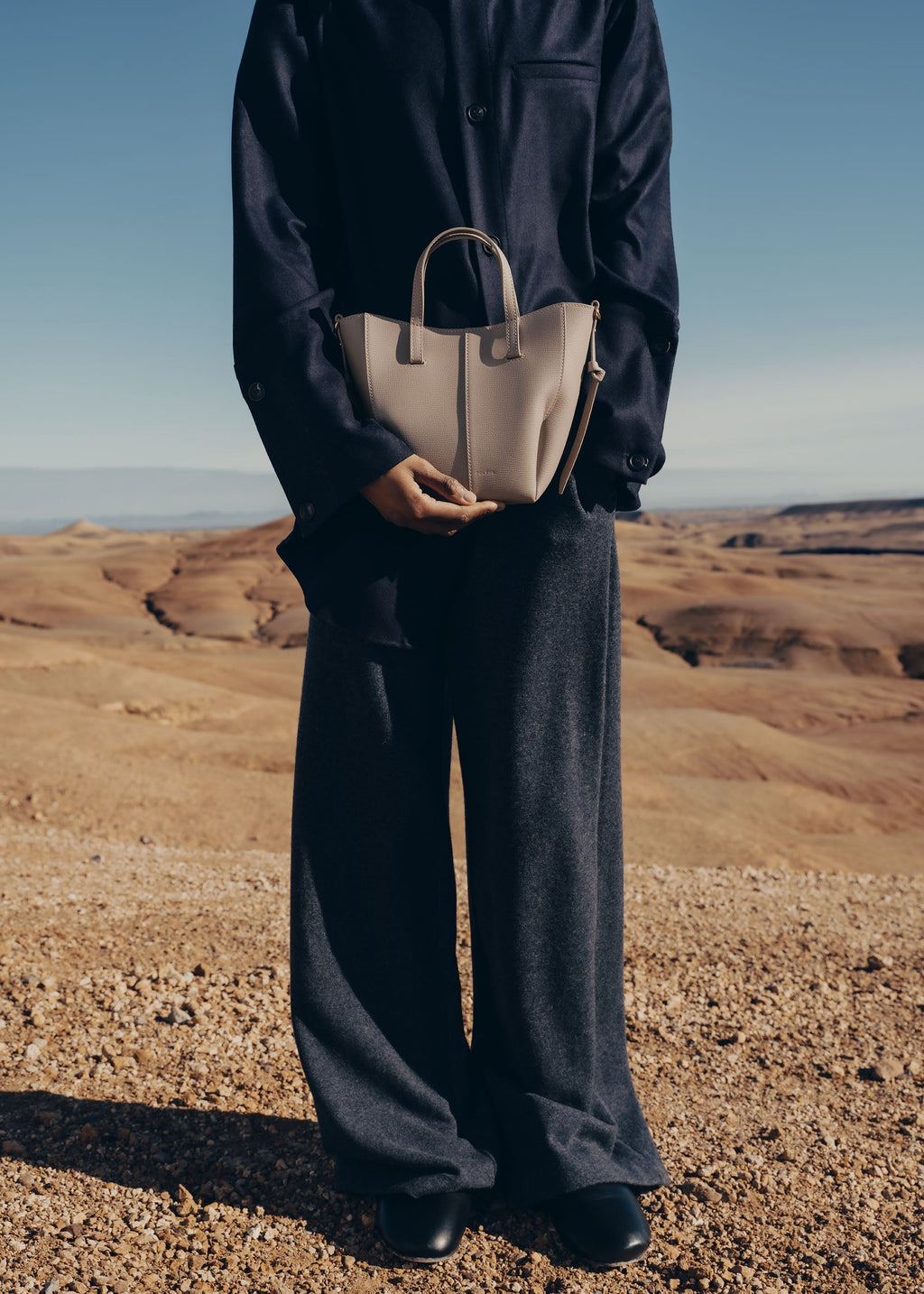 Polène Cyme Tote Nano - Taupe Grainé