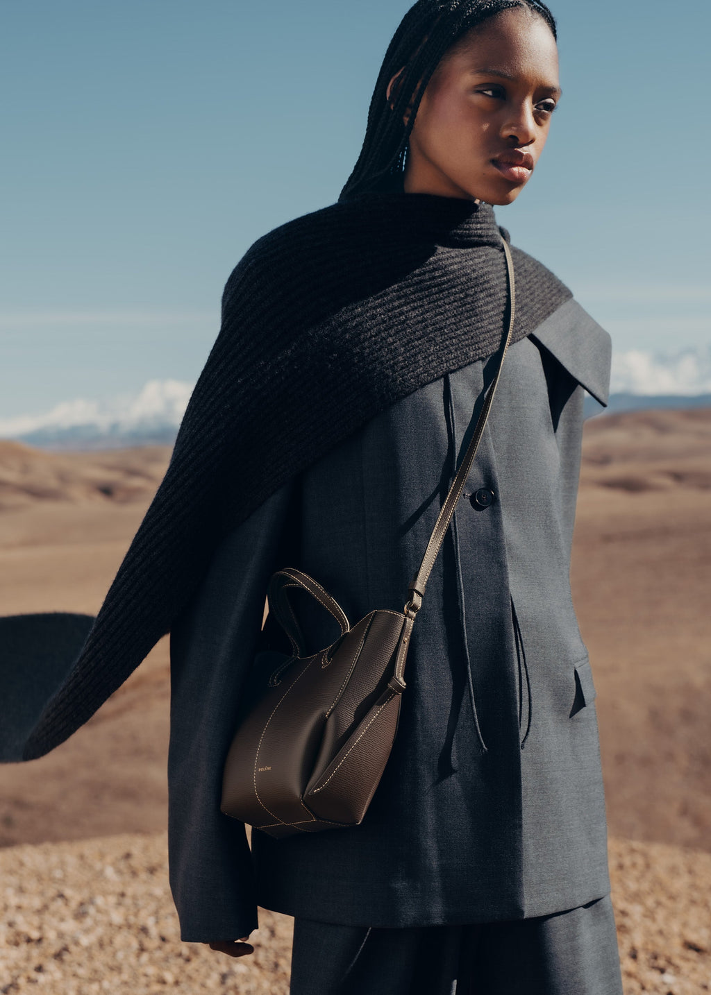 Polène Cyme Tote Nano - Ébène Grainé