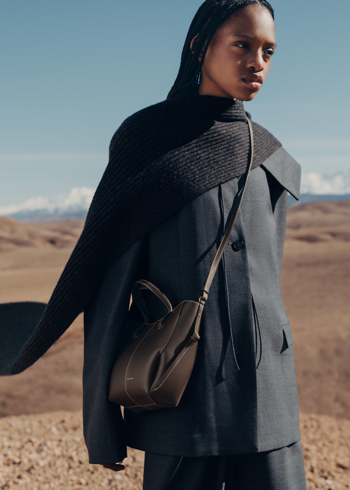 Polène Cyme Tote Nano - Ébène Grainé