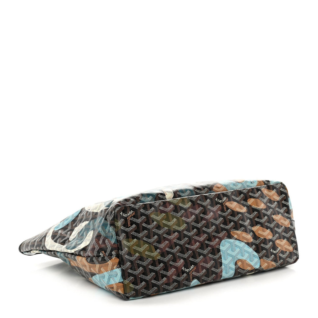Goyard Saint Louis Lettres Camouflage PM Tote - Black / Blue