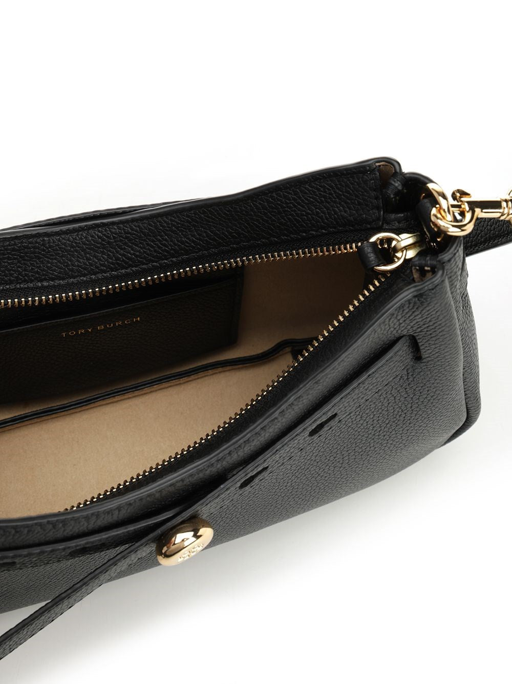 Tory Burch Romy Top Zip Shoulder Bag - Black