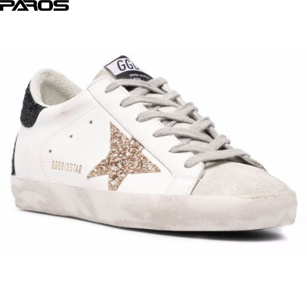 Golden Goose Super-Star - White / Gold Glitter