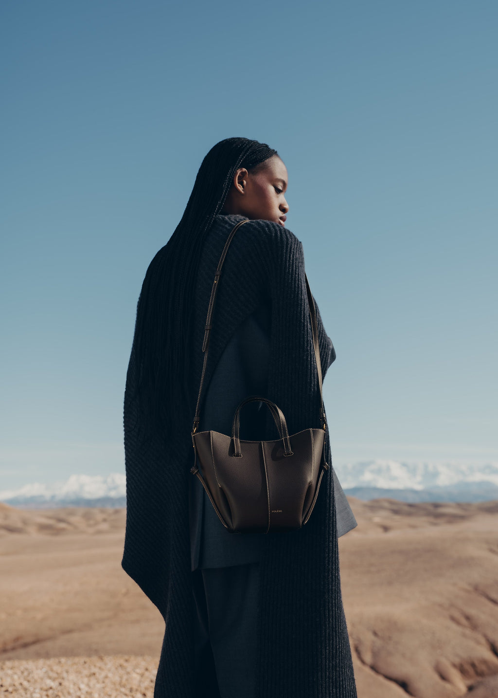 Polène Cyme Tote Nano - Ébène Grainé