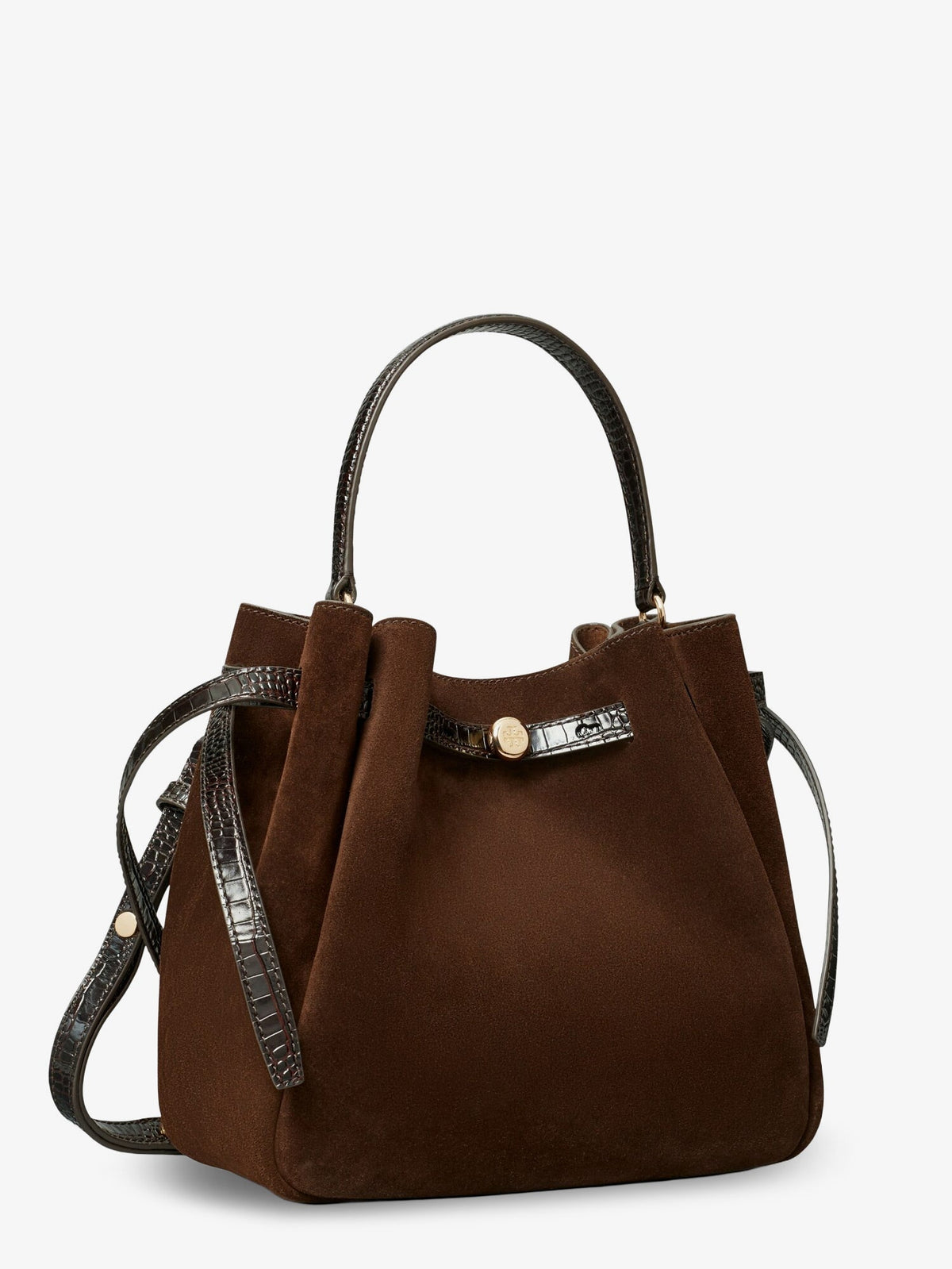 Tory Burch Romy Bucket Bag - Brown Suede