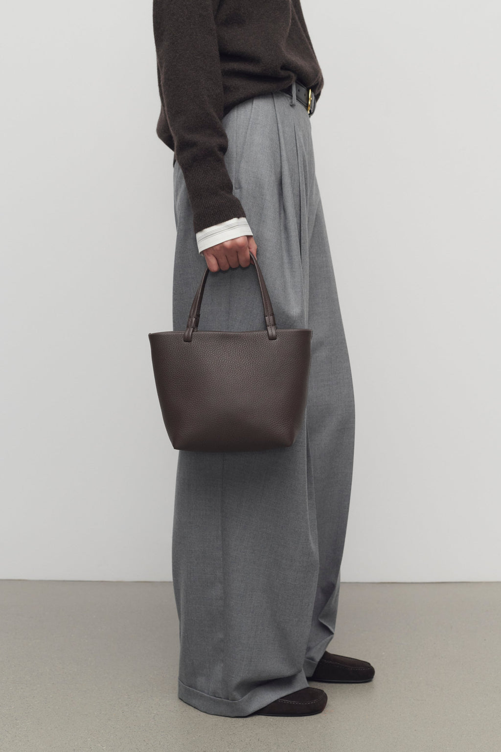 The Row Small Park Tote Bag - Deep Brown