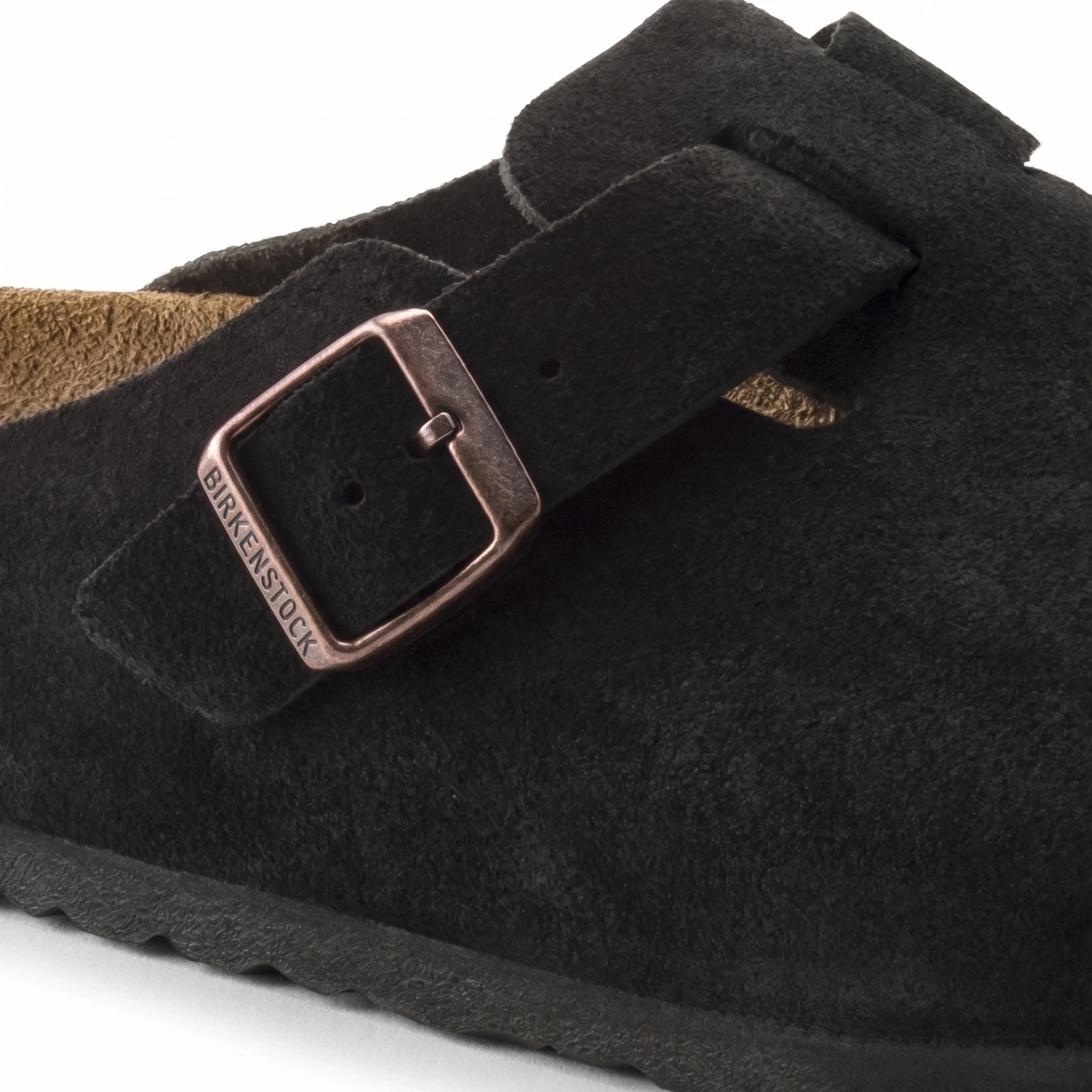 Birkenstock Boston Soft Footbed - Black Suede