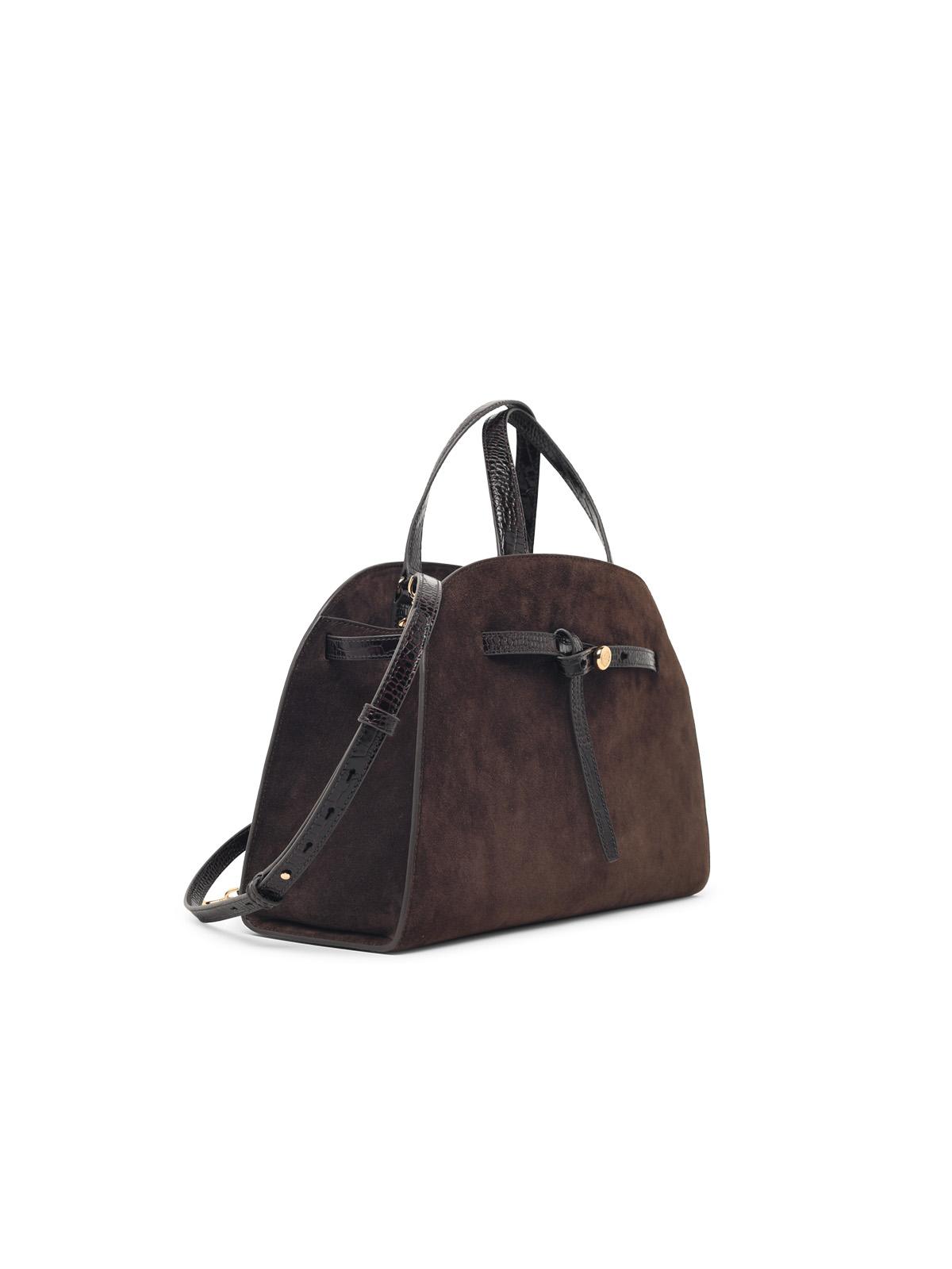 Tory Burch Romy Top Case Bag - Brown Suede