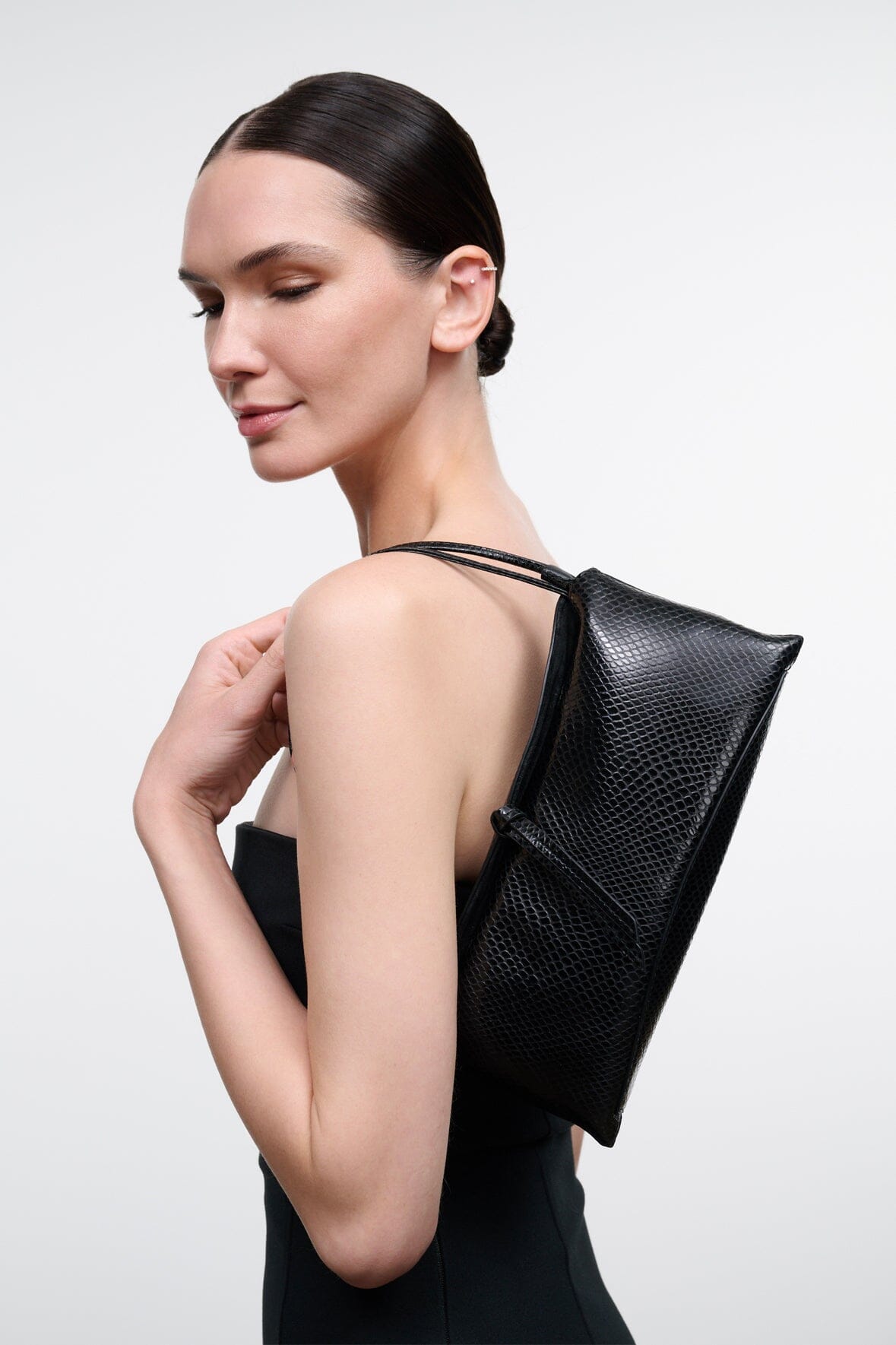 Staud Eve Clutch - Black Snake