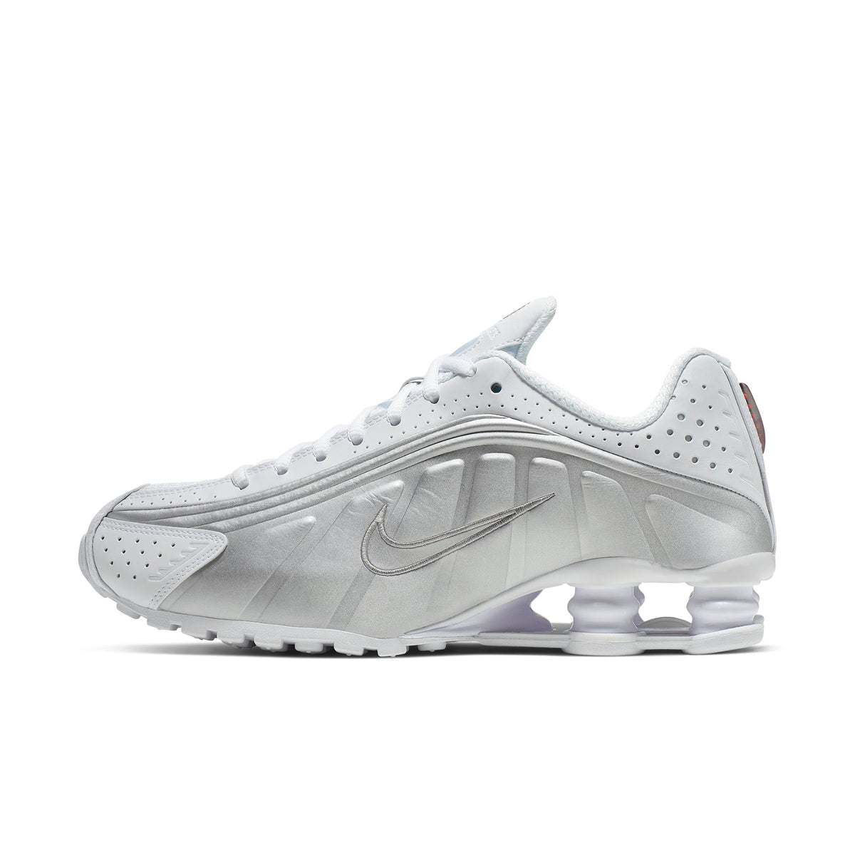 Nike Shox R4 - White / Metallic Silver / Max Orange
