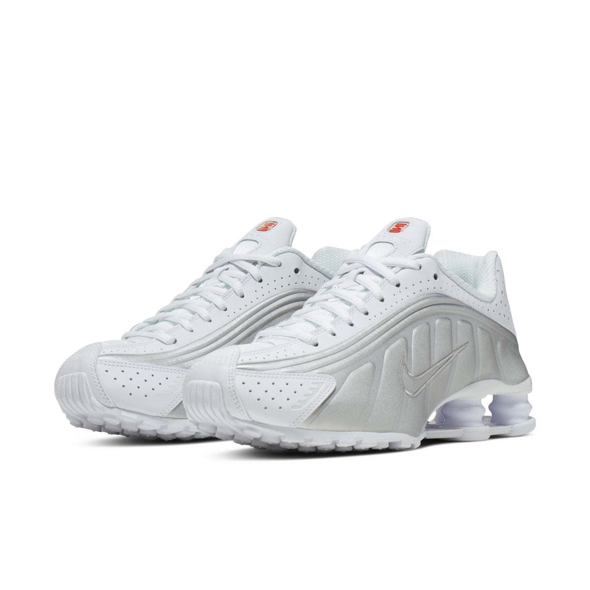 Nike Shox R4 - White / Metallic Silver / Max Orange